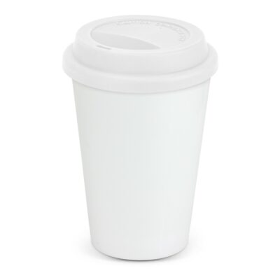 Aztec Double Wall Coffee Cup-white