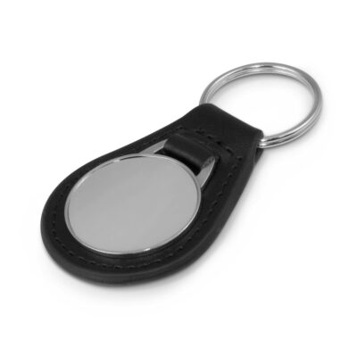 Baron Leather Key Ring - Round-Black