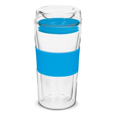 Divino Double Wall Glass Cup-Light Blue