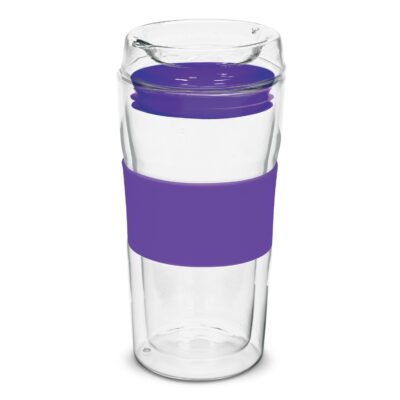 Divino Double Wall Glass Cup-Purple