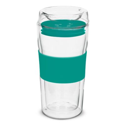 Divino Double Wall Glass Cup-Teal