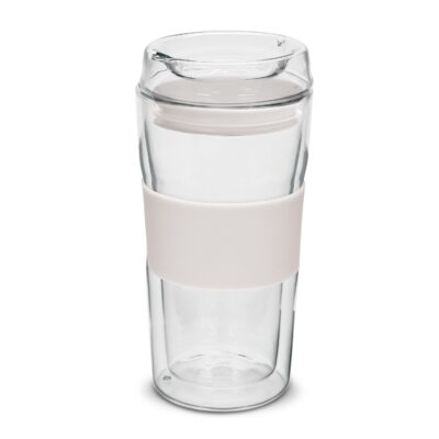 Divino Double Wall Glass Cup-White