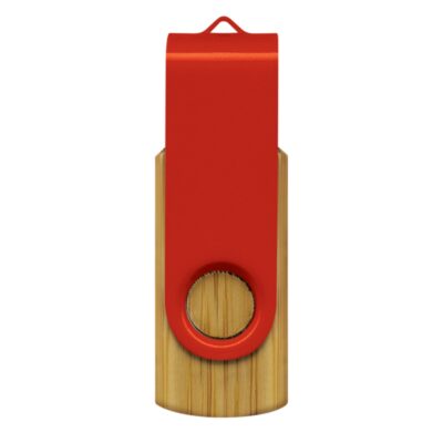 Helix 4GB Bamboo Flash Drive-Red
