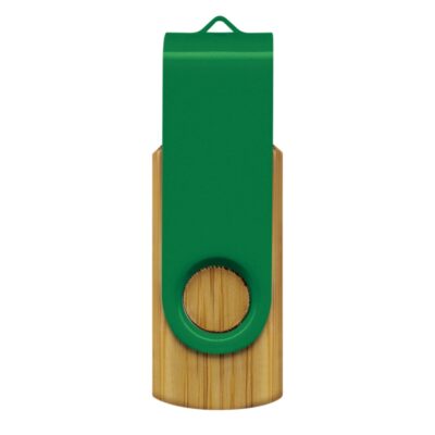 Helix 4GB Bamboo Flash Drive-green