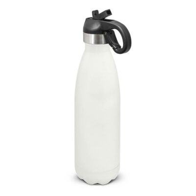 Mirage Powder Coated Vacuum Bottle - Flip Lid-White