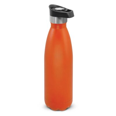 Mirage Powder Coated Vacuum Bottle - Push Button Lid-Orange