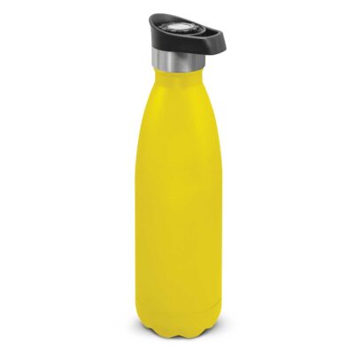 Mirage Powder Coated Vacuum Bottle - Push Button Lid-Yellow