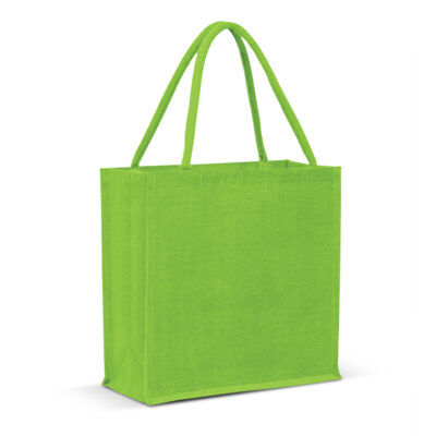 Monza Jute Tote Bag - Colour Match-Bright Green