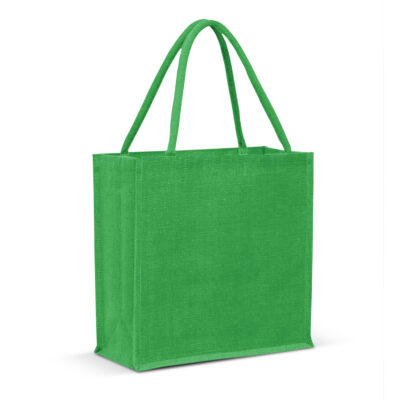 Monza Jute Tote Bag - Colour Match-Dark Green