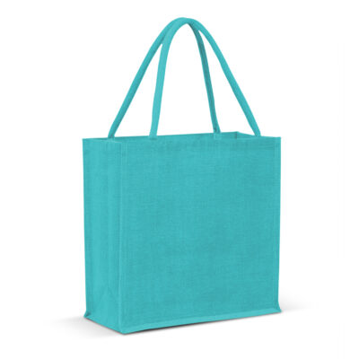 Monza Jute Tote Bag - Colour Match-Light Blue