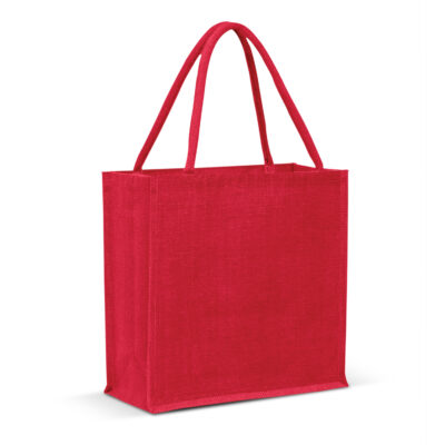 Monza Jute Tote Bag - Colour Match-Red