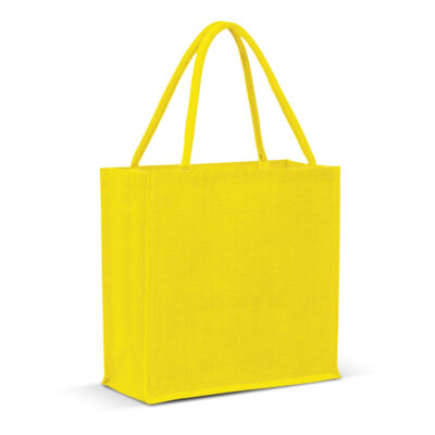 Monza Jute Tote Bag - Colour Match-Yellow