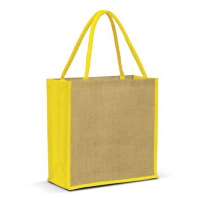 Monza Jute Tote Bag-Yellow