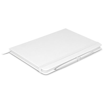 Omega Notebook With Pen-White