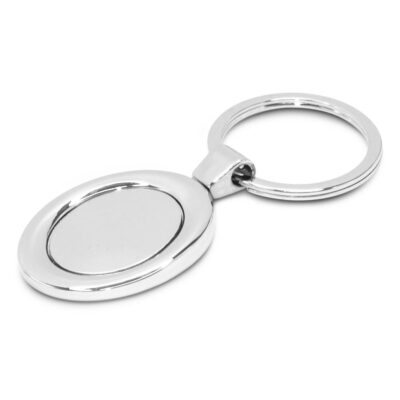 Oval Metal Key Ring-Silver