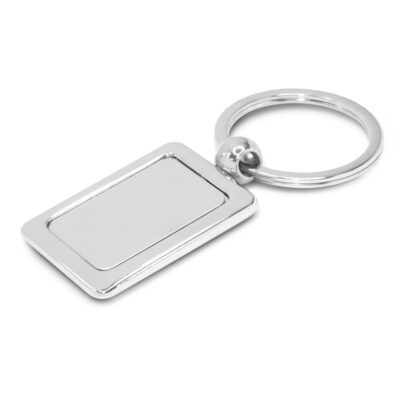 Rectangular Metal Key Ring-Silver