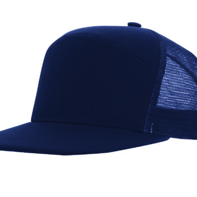 Premium American Twill A Frame Cap with Mesh Back - navy